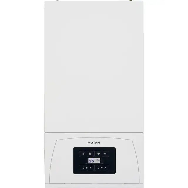 Centrala termica cu recuperare de condens Motan Condens 050, 24 kw, schimbator principal din cupru, schimbator secundar supradimensionat, recuperator de caldura din inox, raport de modulare 1:4, fara kit de evacuare