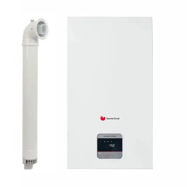 Centrala termica pe gaz/GPL in condensare Saunier Duval ThemaFast Condens 31 kW, debit 14.8 l/min, protectie IPX4D, kit evacuare inclus