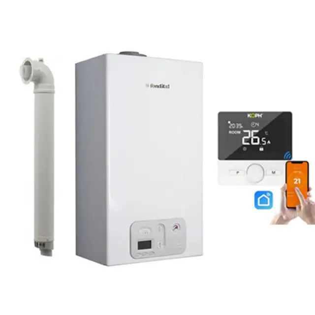 Centrala termică pe gaz/GPL Fondital Antea KC 24 kW, Clasa A, Kit evacuare inclus, Termostat inteligent KOPH WT-25, WIFI