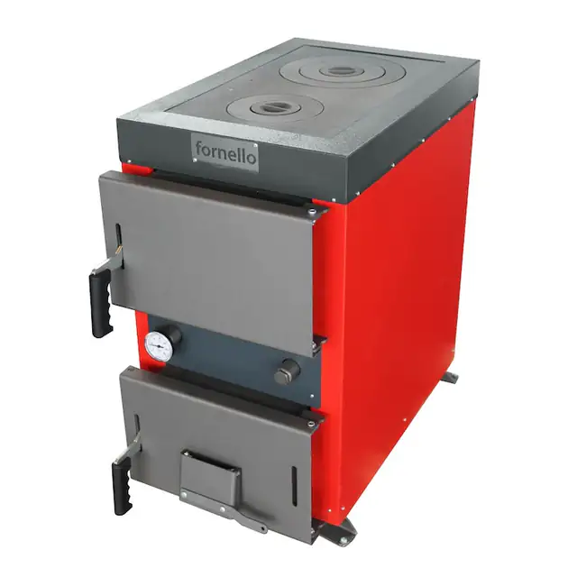 Cazan (centrala) cu plita pe combustibil solid (lemn, carbune, brichete), Fornello Rustic KP 20 kW