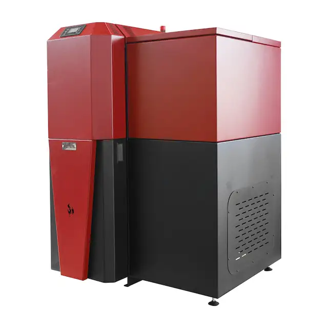Centrala termica mixta lemn si peleti, Fornello Tera 28 KW, aprindere electrica peleti, fara modificari la schimbarea combustibilului, buncar 95 kg, tiraj fortat