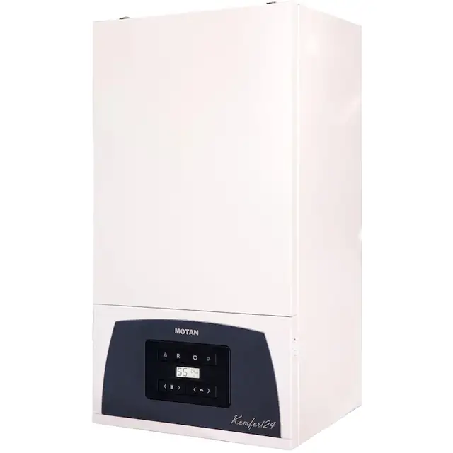 Centrala termica pe gaz in condensare, Motan Komfort 24, murala, afisaj digital, IPX5D, protectie inghet, schimbator caldura inox, fara kit evacuare