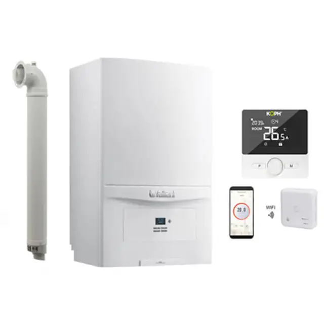 Centrala termică Vaillant ecoTEC pure VUW 236/7-2, 20.2 kW, condensare, set inclusiv kit evacuare și termostat inteligent KOPH WT-25